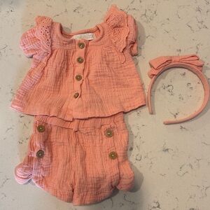 Rachel Zoe Pink Kids Matching Set with headband
